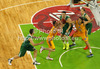 Vitaly Fridzon (no.7) of BC Khimki Moscow trying to score during Turkish Airlines Euroleague basketball match of sixth round between Union Olimpija, Ljubljana, Slovenia and BC Khimki Moscow, Russia. Match between Union Olimpija and BC Khimki Moscow was played in in Stozice Arena in Ljubljana, Slovenia, on Friday, 7th of December 2012.
