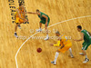 Sergey Monya (no.12) of BC Khimki Moscow (L), Sasu Salin (no.10) of Union Olimpija (2nd from L), James Augustine (no.5) of BC Khimki Moscow (2nd from R) and Drazen Bubnic (no.14) of Union Olimpija (R) during Turkish Airlines Euroleague basketball match of sixth round between Union Olimpija, Ljubljana, Slovenia and BC Khimki Moscow, Russia. Match between Union Olimpija and BC Khimki Moscow was played in in Stozice Arena in Ljubljana, Slovenia, on Friday, 7th of December 2012.
