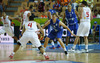 Dogus Balbay (no.4) of Turkey (L) and Teemu Rannikko (no.15) of Finland (R) during FIBA European basketball championships 2013 match between Finland and Turkey. Match between Finland and Turkey was played on Wednesday, 4th of September 2013 in Bonifika arena in Koper, Slovenia.
