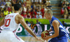 Sasu Salin (no.9) of Finland (R) during FIBA European basketball championships 2013 match between Finland and Turkey. Match between Finland and Turkey was played on Wednesday, 4th of September 2013 in Bonifika arena in Koper, Slovenia.
