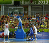 Hidayet Turkoglu (no.15) of Turkey shooting free throws during FIBA European basketball championships 2013 match between Finland and Turkey. Match between Finland and Turkey was played on Wednesday, 4th of September 2013 in Bonifika arena in Koper, Slovenia.
