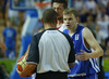 Teemu Rannikko (no.15) of Finland trying to overcome referees decision during FIBA European basketball championships 2013 match between Finland and Turkey. Match between Finland and Turkey was played on Wednesday, 4th of September 2013 in Bonifika arena in Koper, Slovenia.
