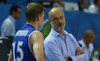 Head coach of Finnish team, Henrik Dettmann (R) and Teemu Rannikko (no.15) of Finland (L) during FIBA European basketball championships 2013 match between Finland and Turkey. Match between Finland and Turkey was played on Wednesday, 4th of September 2013 in Bonifika arena in Koper, Slovenia.
