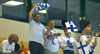 Finnish Minister of Culture and Sport Paavo Arhinmaki cheering for Finnish team during FIBA European basketball championships 2013 match between Finland and Turkey. Match between Finland and Turkey was played on Wednesday, 4th of September 2013 in Bonifika arena in Koper, Slovenia.
