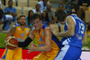 Jonas Jerebko (no.11) of Sweden (L) and Kostas Kaimakoglou (no.13) of Greece (R) during FIBA European basketball championships 2013 match between Sweden and Greece. Match between Sweden and Greece was played on Wednesday, 4th of September 2013 in Bonifika arena in Koper, Slovenia.
