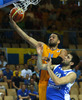 Jeffery Taylor (no.14) of Sweden (L) and Kostas Papanikolaou (no.10) of Greece (R) during FIBA European basketball championships 2013 match between Sweden and Greece. Match between Sweden and Greece was played on Wednesday, 4th of September 2013 in Bonifika arena in Koper, Slovenia.

