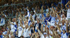 Finnish fans cheering for their team during FIBA European basketball championships 2013 match between Finland and Sweden. Match between Finland and Sweden was played on Thursday, 5th of September 2013 in Bonifika arena in Koper, Slovenia.
