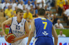 Teemu Rannikko (no.15) of Finland (L) and Dino Pita (no.7) of Sweden (R) during FIBA European basketball championships 2013 match between Finland and Sweden. Match between Finland and Sweden was played on Thursday, 5th of September 2013 in Bonifika arena in Koper, Slovenia.

