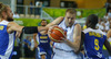 Hanno Mottola (no.13) of Finland attacking between Swedish players during FIBA European basketball championships 2013 match between Finland and Sweden. Match between Finland and Sweden was played on Thursday, 5th of September 2013 in Bonifika arena in Koper, Slovenia.
