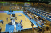 Finnish fan celebrates good performance of her team during FIBA European basketball championships 2013 match between Finland and Sweden. Match between Finland and Sweden was played on Thursday, 5th of September 2013 in Bonifika arena in Koper, Slovenia.
