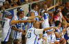 Finnish fans are not happy with referees decision during FIBA European basketball championships 2013 match between Finland and Sweden. Match between Finland and Sweden was played on Thursday, 5th of September 2013 in Bonifika arena in Koper, Slovenia.

