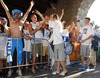Teemu Rannikko meeting Finnish team fans after end of the FIBA European basketball championships 2013 match between Finland and Sweden. Match between Finland and Sweden was played on Thursday, 5th of September 2013 in Bonifika arena in Koper, Slovenia.
