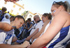 Teemu Rannikko signing autographs to Finnish team fans after end of the FIBA European basketball championships 2013 match between Finland and Sweden. Match between Finland and Sweden was played on Thursday, 5th of September 2013 in Bonifika arena in Koper, Slovenia.
