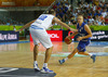 Sasu Salin (no.9) of Finland (R) and Marco Cusin (no.12) of Italy (L) during FIBA European basketball championships 2013 match between Finland and Italy. Match between Finland and Italy was played on Saturday, 7th of September 2013 in Bonifika arena in Koper, Slovenia.
