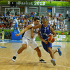 Shawn Huff (no.7) of Finland (R) and Alessandro Gentile (no.5) of Italy (L) during FIBA European basketball championships 2013 match between Finland and Italy. Match between Finland and Italy was played on Saturday, 7th of September 2013 in Bonifika arena in Koper, Slovenia.
