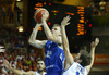 Teemu Rannikko (no.15) of Finland shooting next to Travis Diener (no.11) of Italy (R) during FIBA European basketball championships 2013 match between Finland and Italy. Match between Finland and Italy was played on Saturday, 7th of September 2013 in Bonifika arena in Koper, Slovenia.
