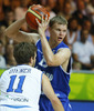 Teemu Rannikko (no.15) of Finland (back) and Travis Diener (no.11) of Italy (front) during FIBA European basketball championships 2013 match between Finland and Italy. Match between Finland and Italy was played on Saturday, 7th of September 2013 in Bonifika arena in Koper, Slovenia.
