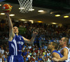 Tuukka Kotti (no.10) of Finland (R) and Luigi Datome (no.13) of Italy (L) during FIBA European basketball championships 2013 match between Finland and Italy. Match between Finland and Italy was played on Saturday, 7th of September 2013 in Bonifika arena in Koper, Slovenia.
