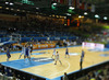 Hanno Mottola (no.13) of Finland shooting between  Luigi Datome (no.13) of Italy (R) and Marco Cusin (no.12) of Italy (L) during FIBA European basketball championships 2013 match between Finland and Italy. Match between Finland and Italy was played on Saturday, 7th of September 2013 in Bonifika arena in Koper, Slovenia.
