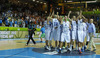 Finnish players celebrate victory after end of the FIBA European basketball championships 2013 match between Finland and Russia. Match between Finland and Russia was played on Sunday, 8th of September 2013 in Bonifika arena in Koper, Slovenia.
