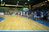 Finnish players gather around head coach of Finnish team, Henrik Dettmann during FIBA European basketball championships 2013 match between Finland and Russia. Match between Finland and Russia was played on Sunday, 8th of September 2013 in Bonifika arena in Koper, Slovenia.
