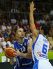 Tuukka Kotti (no.10) of Finland (L) and Nikos Zisis (no.6) of Greece (R) during FIBA European basketball championships 2013 match between Finland and Greece. Match between Finland and Greece was played on Monday, 9th of September 2013 in Bonifika arena in Koper, Slovenia.
