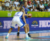 Mikko Koivisto (no.4) of Finland (R) and Vassilis Spanoulis (no.7) of Greece (L) during FIBA European basketball championships 2013 match between Finland and Greece. Match between Finland and Greece was played on Monday, 9th of September 2013 in Bonifika arena in Koper, Slovenia.

