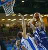 Tuukka Kotti (no.10) of Finland (R) and Kostas Kaimakoglou (no.13) of Greece (L) during FIBA European basketball championships 2013 match between Finland and Greece. Match between Finland and Greece was played on Monday, 9th of September 2013 in Bonifika arena in Koper, Slovenia.
