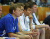 Teemu Rannikko (no.15) of Finland observing play from the bench during FIBA European basketball championships 2013 match between Finland and Greece. Match between Finland and Greece was played on Monday, 9th of September 2013 in Bonifika arena in Koper, Slovenia.
