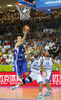 Mikko Koivisto (no.4) of Finland scoring during FIBA European basketball championships 2013 match between Finland and Greece. Match between Finland and Greece was played on Monday, 9th of September 2013 in Bonifika arena in Koper, Slovenia.
