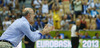 Head coach of Finnish team, Henrik Dettmann directing his players on field during FIBA European basketball championships 2013 match between Finland and Greece. Match between Finland and Greece was played on Monday, 9th of September 2013 in Bonifika arena in Koper, Slovenia.
