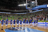 Finnish players before start of the FIBA European basketball championships 2013 match of second round between Finland and Croatia. Match between Finland and Croatia was played on Thursday, 12th of September 2013 in Stozice arena in Ljubljana, Slovenia.
