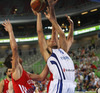 Gerald Lee (no.8) of Finland jumping for rebound ball during FIBA European basketball championships 2013 match of second round between Finland and Croatia. Match between Finland and Croatia was played on Thursday, 12th of September 2013 in Stozice arena in Ljubljana, Slovenia.
