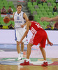 Petteri Koponen (no.11) of Finland (L) and Roko Leni Ukic (no.10) of Croatia (R) during FIBA European basketball championships 2013 match of second round between Finland and Croatia. Match between Finland and Croatia was played on Thursday, 12th of September 2013 in Stozice arena in Ljubljana, Slovenia.
