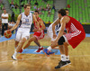 Petteri Koponen (no.11) of Finland (L) attacking during FIBA European basketball championships 2013 match of second round between Finland and Croatia. Match between Finland and Croatia was played on Thursday, 12th of September 2013 in Stozice arena in Ljubljana, Slovenia.
