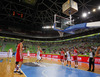 Tuukka Kotti (no.10) of Finland shooting free throw during FIBA European basketball championships 2013 match of second round between Finland and Croatia. Match between Finland and Croatia was played on Thursday, 12th of September 2013 in Stozice arena in Ljubljana, Slovenia.
