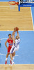 Tuukka Kotti (no.10) of Finland (R) shooting over Dario Saric (no.8) of Croatia (L) during FIBA European basketball championships 2013 match of second round between Finland and Croatia. Match between Finland and Croatia was played on Thursday, 12th of September 2013 in Stozice arena in Ljubljana, Slovenia.
