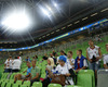 Finnish fans in Stozice arena before start of the FIBA European basketball championships 2013 match of second round between Finland and Spain. Match between Finland and Spain was played on Saturday, 14th of September 2013 in Stozice arena in Ljubljana, Slovenia.
