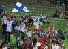 Finnish fans in Stozice arena before start of the FIBA European basketball championships 2013 match of second round between Finland and Spain. Match between Finland and Spain was played on Saturday, 14th of September 2013 in Stozice arena in Ljubljana, Slovenia.
