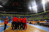 Spanish team before start of the FIBA European basketball championships 2013 match of second round between Finland and Spain. Match between Finland and Spain was played on Saturday, 14th of September 2013 in Stozice arena in Ljubljana, Slovenia.
