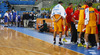 Finnish players gather around head coach of Finnish team, Henrik Dettmann in timeout during FIBA European basketball championships 2013 match of second round between Finland and Spain. Match between Finland and Spain was played on Saturday, 14th of September 2013 in Stozice arena in Ljubljana, Slovenia.
