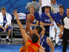 Gerald Lee (no.8) of Finland shooting during FIBA European basketball championships 2013 match of second round between Finland and Spain. Match between Finland and Spain was played on Saturday, 14th of September 2013 in Stozice arena in Ljubljana, Slovenia.
