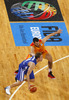 Petteri Koponen (no.11) of Finland (L) and Fernando San Emeterio (no.11) of Spain (R) during FIBA European basketball championships 2013 match of second round between Finland and Spain. Match between Finland and Spain was played on Saturday, 14th of September 2013 in Stozice arena in Ljubljana, Slovenia.
