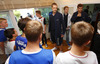 In residence of the Finnish embassy in Ljublana, Finnish basketball team meet Finnish Ambassador in Ljubljana, Pekka Metso and 16 young Finnish basketball players, which Aleksi Valavuori brought to Slovenia to see last two matches of the Finnish team. This event in residence of Finnish Embassy in Ljubljana was held on Sunday, 15th of September 2013, day before FIBA European basketball championships 2013 match of second round between Finland and Slovenia.
