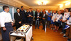 In residence of the Finnish embassy in Ljublana, Finnish basketball team meet Finnish Ambassador in Ljubljana, Pekka Metso and 16 young Finnish basketball players, which Aleksi Valavuori brought to Slovenia to see last two matches of the Finnish team. This event in residence of Finnish Embassy in Ljubljana was held on Sunday, 15th of September 2013, day before FIBA European basketball championships 2013 match of second round between Finland and Slovenia.
