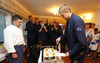 In residence of the Finnish embassy in Ljublana, Finnish basketball team meet Finnish Ambassador in Ljubljana, Pekka Metso and 16 young Finnish basketball players, which Aleksi Valavuori brought to Slovenia to see last two matches of the Finnish team. This event in residence of Finnish Embassy in Ljubljana was held on Sunday, 15th of September 2013, day before FIBA European basketball championships 2013 match of second round between Finland and Slovenia.
