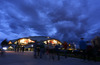 Fans are starting to gather outside of the Stozice Arena before start of the FIBA European basketball championships 2013 match of second round between Finland and Slovenia. Match between Finland and Slovenia was played on Monday, 16th of September 2013 in Stozice arena in Ljubljana, Slovenia.
