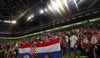 Croatian fans during FIBA European basketball championships 2013 half final match between Croatia and Lithuania. Half final match of FIBA European basketball championships 2013 between Croatia and Lithuania was played on Friday, 20th of September 2013 in Stozice arena in Ljubljana, Slovenia.
