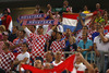 Croatian fans during FIBA European basketball championships 2013 half final match between Croatia and Lithuania. Half final match of FIBA European basketball championships 2013 between Croatia and Lithuania was played on Friday, 20th of September 2013 in Stozice arena in Ljubljana, Slovenia.
