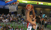 Linas Kleiza (no.11) of Lithuania (front) shooting during FIBA European basketball championships 2013 half final match between Croatia and Lithuania. Half final match of FIBA European basketball championships 2013 between Croatia and Lithuania was played on Friday, 20th of September 2013 in Stozice arena in Ljubljana, Slovenia.
